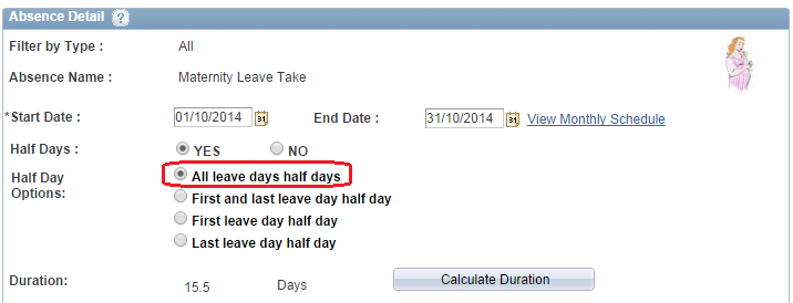 How to apply for Maternity Leave half days